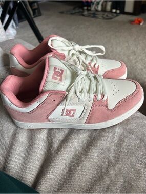 DC Pink and White Skate Sneakers